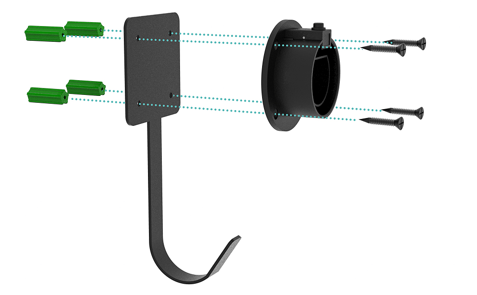 Nordic Plug Lisätarvikkeet Sähköauton latauskaapelin seinäkoukku ja latauspistoolin pidike